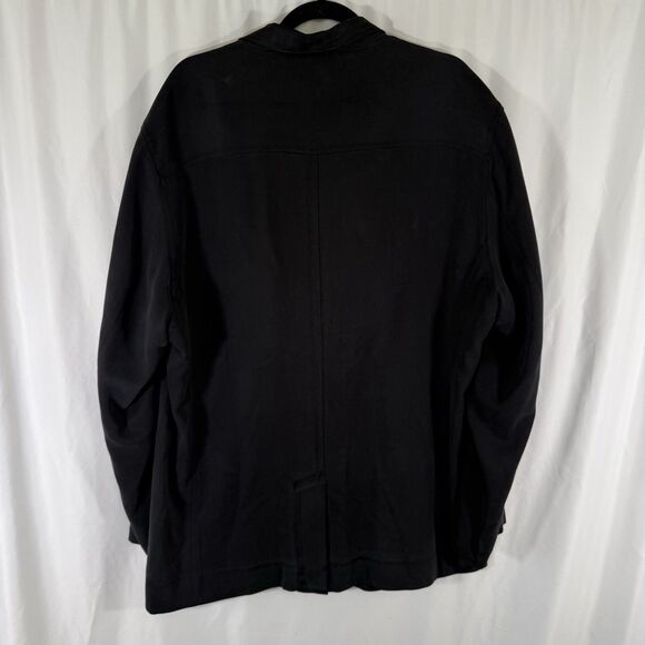 Tommy Bahama Silk Jacket Men's XL Black Button Front Long Sleeve Inner Pocket - Picture 11 of 16